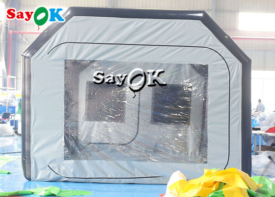 خيمة صافية قابلة للنفخ 8x4x3mH سوداء محمولة قابلة للنفخ خيمة هوائية صالة رذاذ سيارات محكمة الهواء