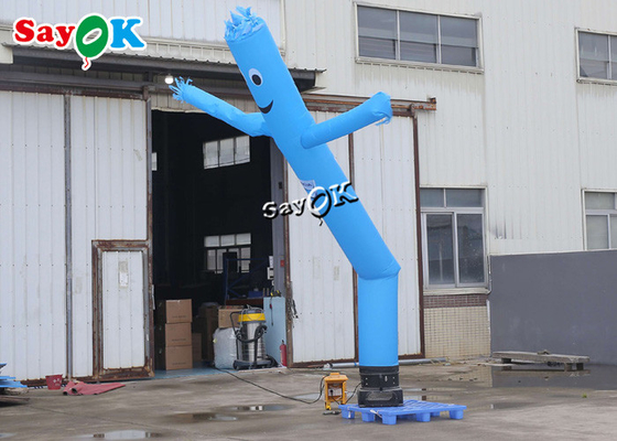 قابل للنفخ أحمق يلوح أنبوب رجل 5m زرقاء ساق واحدة قابل للنفخ هواء راقصة موجة رجل مع منفاخ