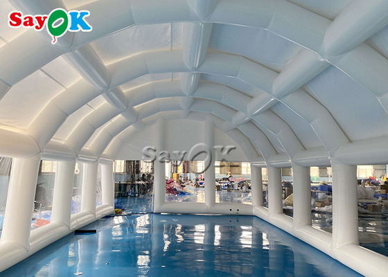 خيمة كبيرة قابلة للنفخ 0.55 مم بولي كلوريد الفينيل خيمة نفخ الهواء شفافة محكم القبة لتغطية حمام السباحة