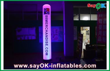 الإعلان LED نفخ إضاءة الديكور عمود عمود قابل للنفخ مع شعار الطباعة
