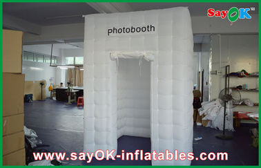 خيمة مكعب قابلة للنفخ 2.6 متر ارتفاع مربع أبيض قوي أكسفورد القماش كشك الصور مع ضوء LED