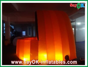 نفخ كشك الإعلان القماش البرتقالي Inflatalbe بار Airproof للحانة / الحدث مع إضاءة LED
