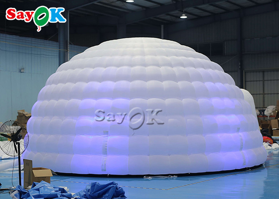 خيمة الإسقاط القبة السماوية الرقمية القابلة للنفخ البيضاء للاستخدام الداخلي النشط