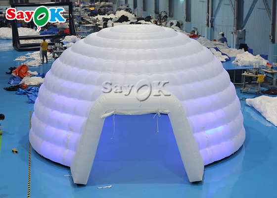 خيمة الإسقاط القبة السماوية الرقمية القابلة للنفخ البيضاء للاستخدام الداخلي النشط