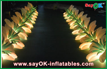 طويلة الإضاءة LED نفخ الديكور زهرة سلسلة للحدث النايلون القماش
