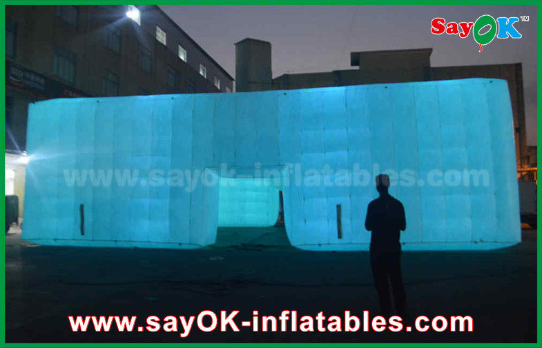 خارجية ضخمة بيضاء LED هيكل الحدث خيمة مكعب قابلة للنفخ،نادي ليلي قابلة للنفخ،خيمة حفلة قابلة للنفخ للبيع