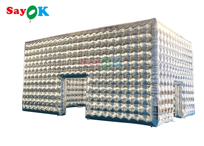 خيمة مكعب نفاخة فضية مخصصة لحفلات حفلات الزفاف العرض المعرض الحدث خيمة هوائية نفاخة