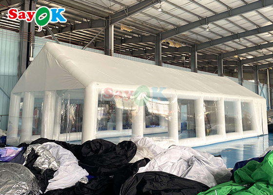 خيمة حمام سباحة خاصة من نوع TPU قابلة للنفخ خيمة غطاء مربع قابلة للنفخ مع منفخ