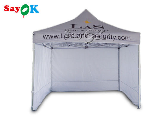 3 × 3M الألومنيوم خيمة قابلة للطي مع ثلاثة جدران جانبية طباعة للدعاية والإعلان
