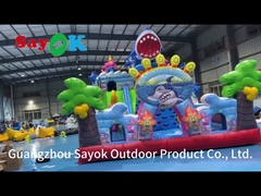 التجارية انفجار فوق القصر المضغوط القفز كومبو منزل القفز القصر المضغوط المنزلق