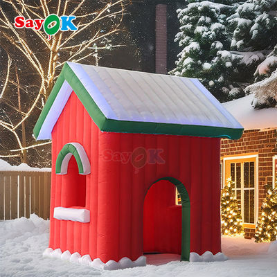 أكسفورد القماشية المحمولة مصباح LED كريسماسية قابلة للنفخ منزل سانتا خيمة