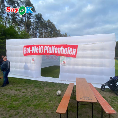 خيام هوائية مكعبية كبيرة 8m LED 80 شخص حفل الحفل خيمة مُنفخة مع منفخ هواء