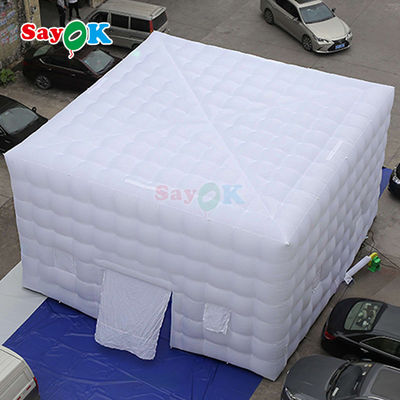 خيام هوائية مكعبية كبيرة 8m LED 80 شخص حفل الحفل خيمة مُنفخة مع منفخ هواء