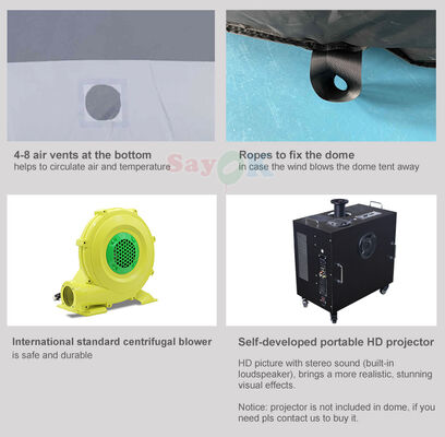 سايوك 6m الطباعة الرقمية المتنقلة القبة الكوكبية القبة المحمولة القابلة للنفخ خيمة علم الفلك للمدارس
