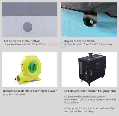 7m قبة القبة السماوية الهوائية القابلة للنفخ خيمة قبة الإسقاط للمدرسة الفلك