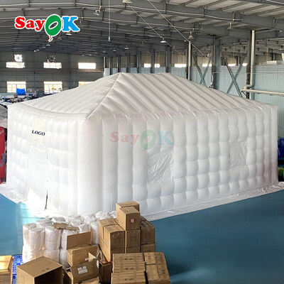 Sayok 10x20 متر أبيض PVC القماش المشمع المظلة جناح مكعب قابل للنفخ خيمة للحدث 200 شخص