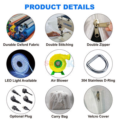 سايوك OEM ODM ثقيل أكسفورد النسيج العملاق 10 × 10m خيمة هوائية خيمة نفاخة للإعلانات حفلات الإيجار الحدث