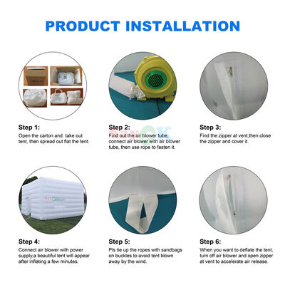 خيام حفلات الزفاف الخارجية الكبيرة الحديثة المخصصة من Sayok، خيمة LED قابلة للنفخ كبيرة لـ 100 شخص