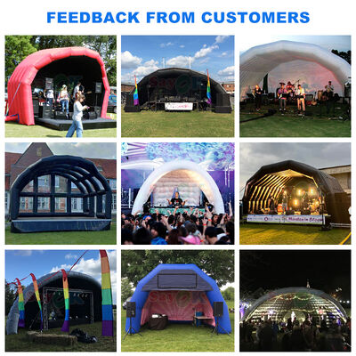 Durable 0.4mm PVC Inflatable Stage Cover Tent Weather-Resistant for Outdoor Events with Customizable Size